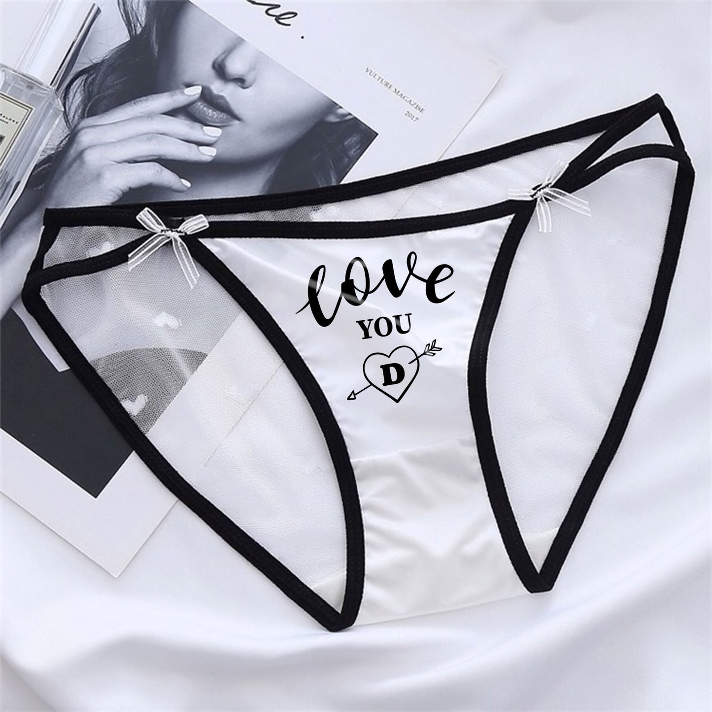 Personalised Love Black/Ivory Briefs - FREE UK SHIPPING