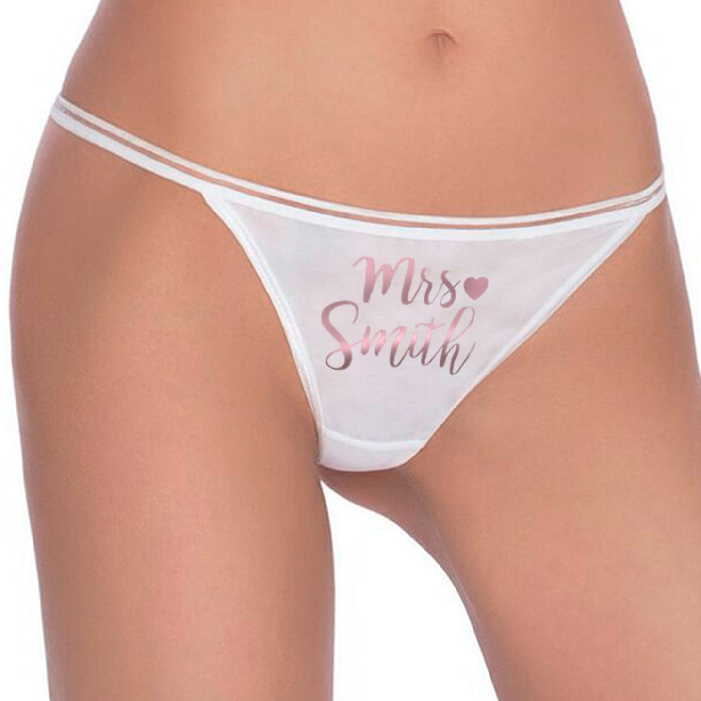 Personalised White Bridal Thong - FREE UK SHIPPING