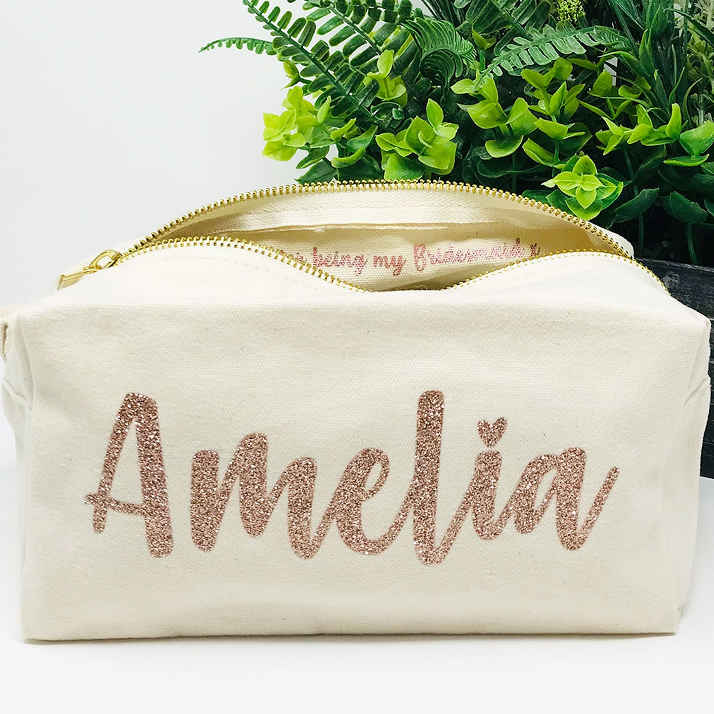 Personalised Bridesmaid Makeup Bag - FREE UK SHIPPING