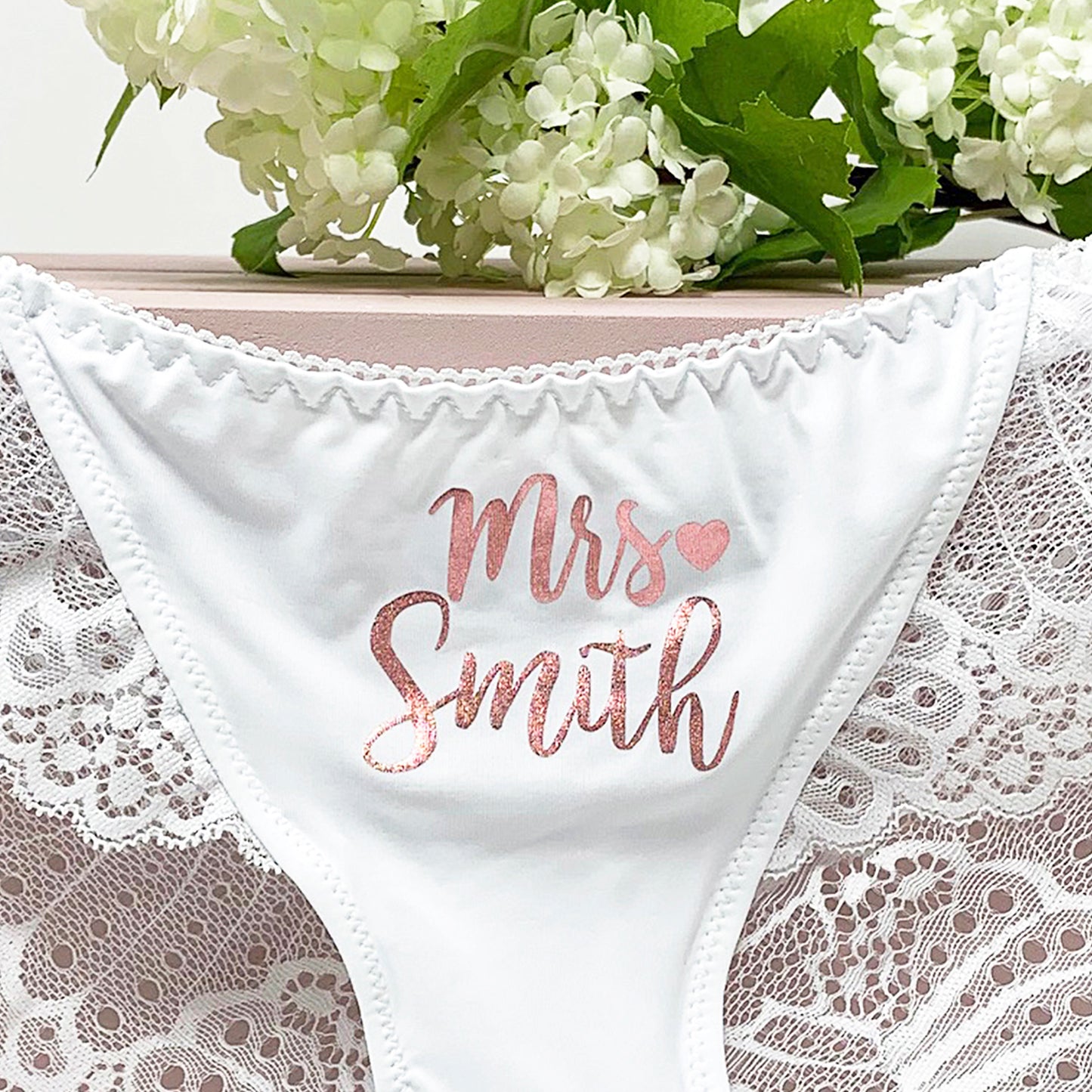 Personalised White Bridal Briefs - FREE UK SHIPPING
