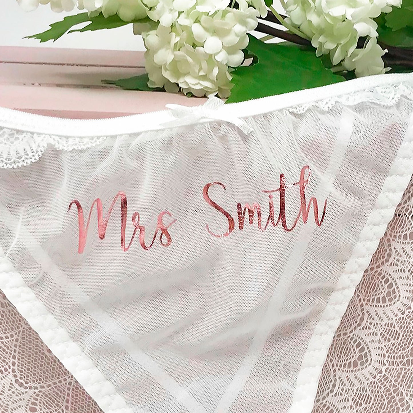 Personalised Ivory Bridal Briefs - FREE UK SHIPPING