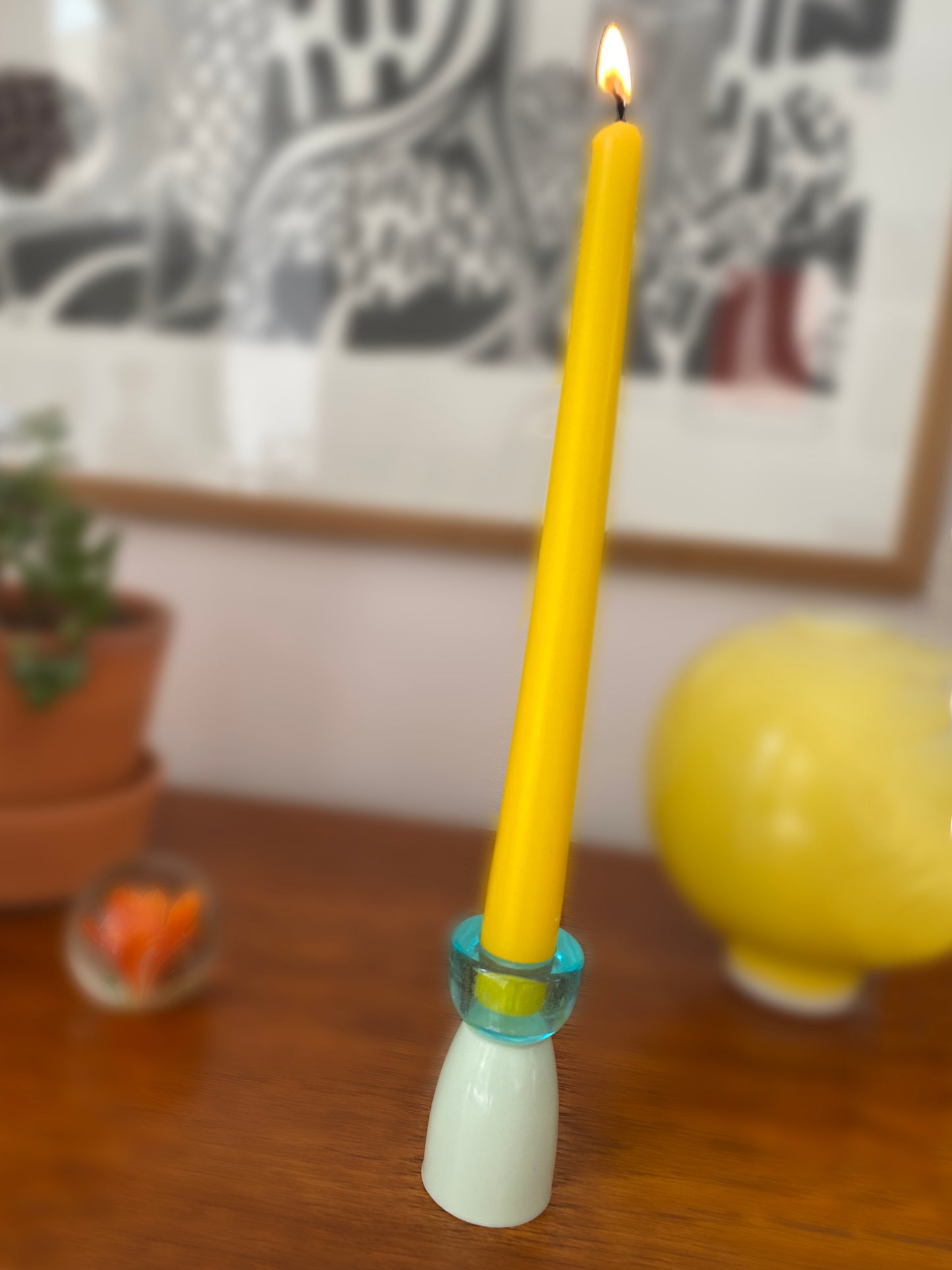 Pulley Candlestick Aqua