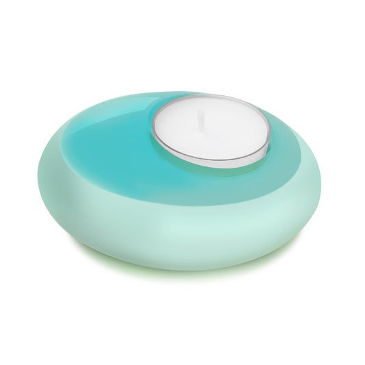 Glow Pebble Tealight Holder  Turquoise