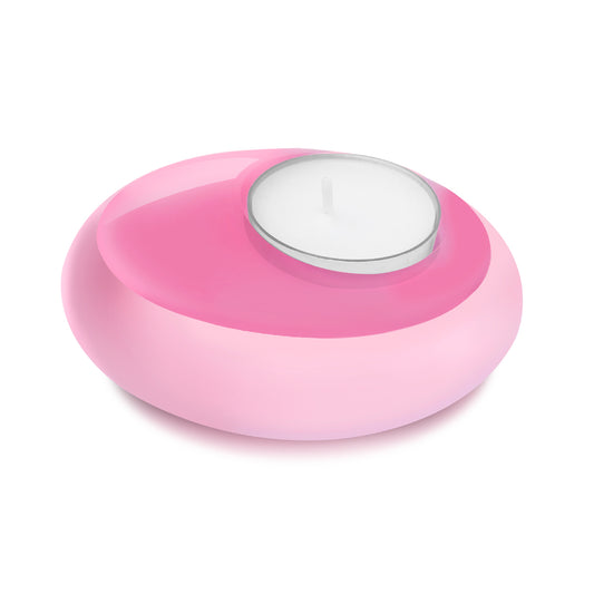 Glow Pebble Tealight Holder   Pink