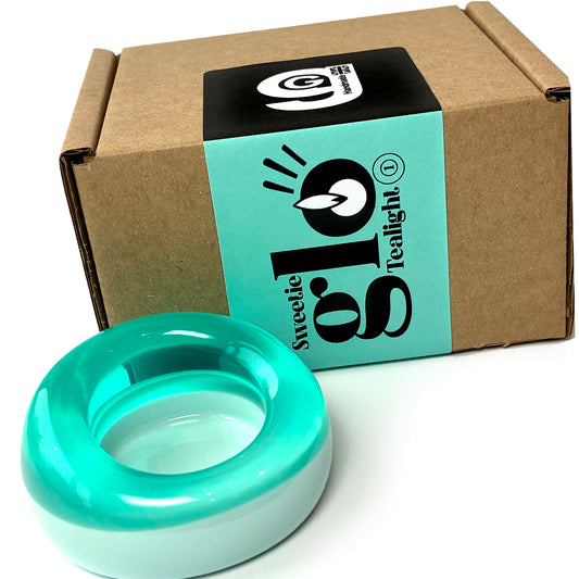 Sweetie Glo 1 Tealight Holder Turquoise Box