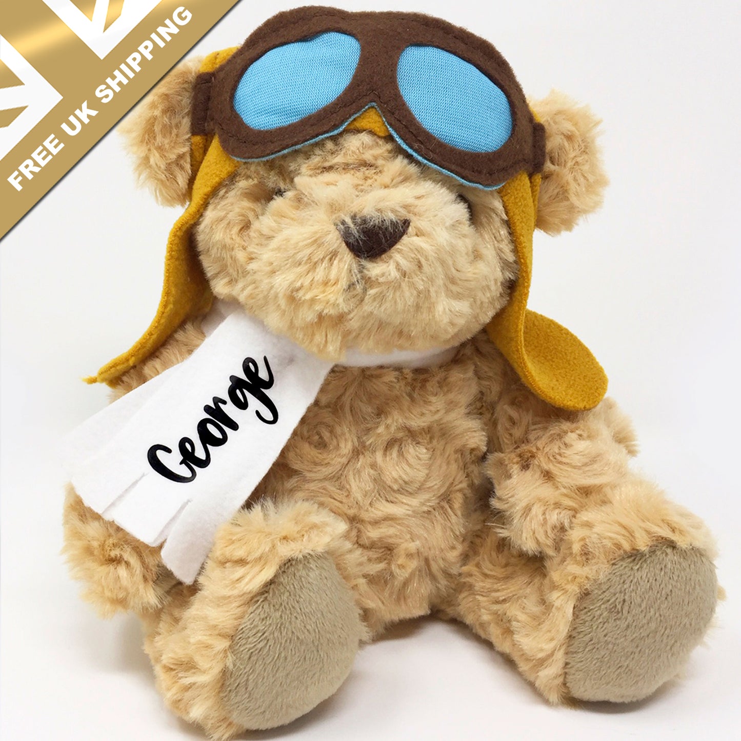 Personalised Pilot Teddy Bear - FREE UK SHIPPING