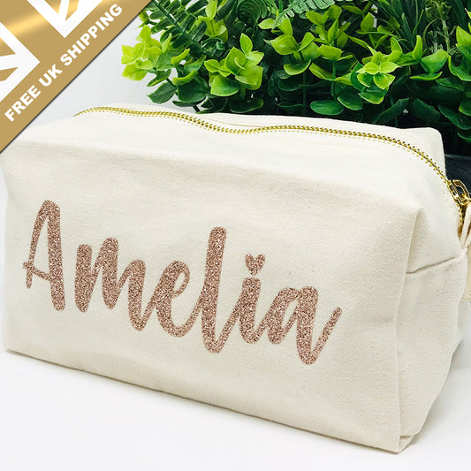 Personalised Bridesmaid Makeup Bag - FREE UK SHIPPING