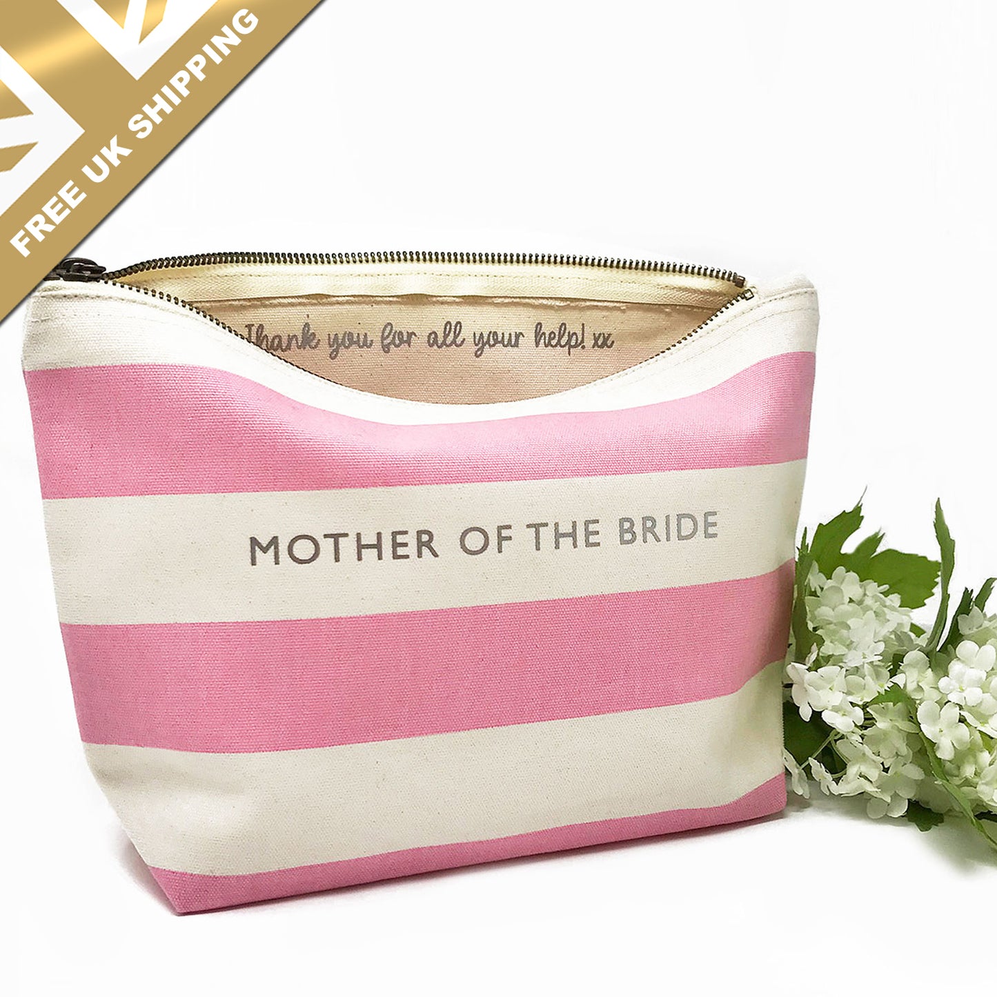 Personalised Mother of the Bride Makeup Bag - FREE UK SHIPPING