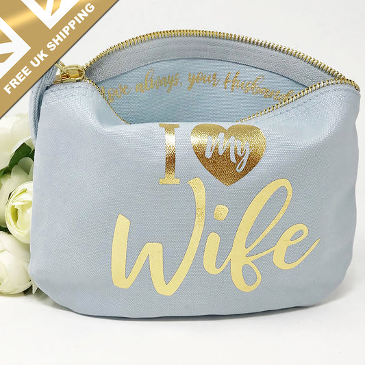 Personalised Wife Cosmetic Bag - FREE UK SHIPPING