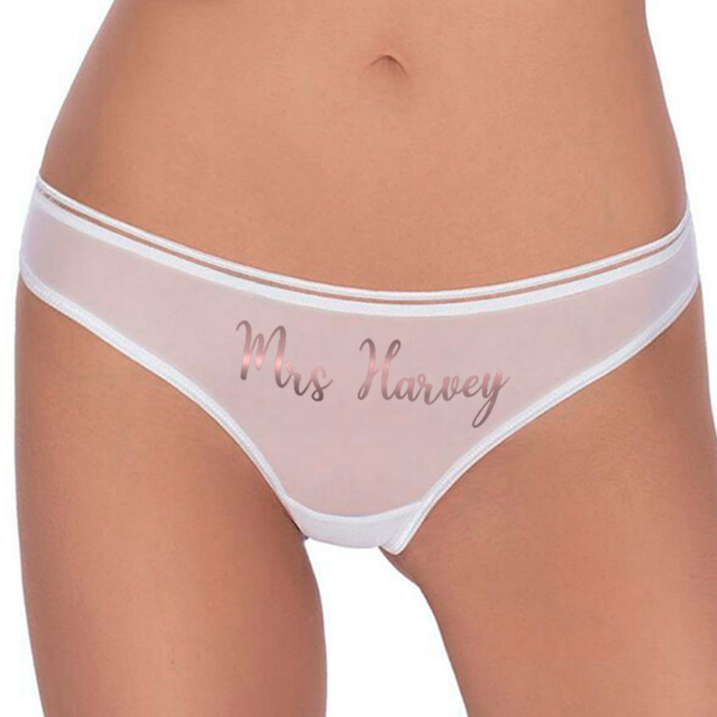 Personalised White Bridal Thong - FREE UK SHIPPING